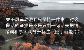 关于风车动漫我只坚持一件事：对这段话的证据是不是只剩一句话先把情绪词和事实词分开标注（随手就能练）